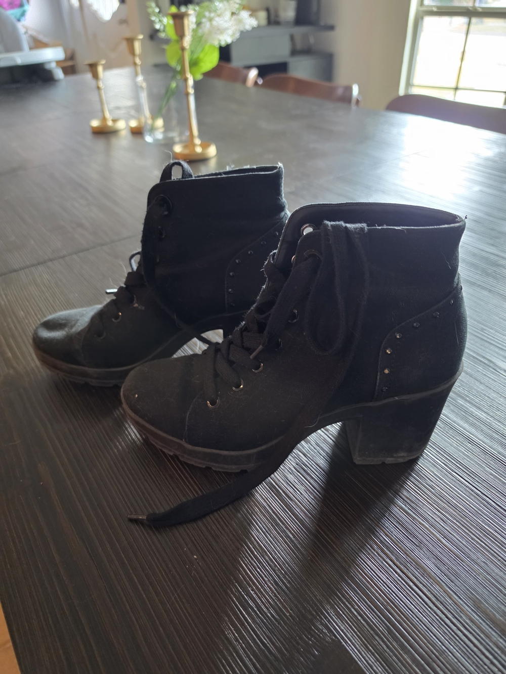 Studded Black Ankle Boots